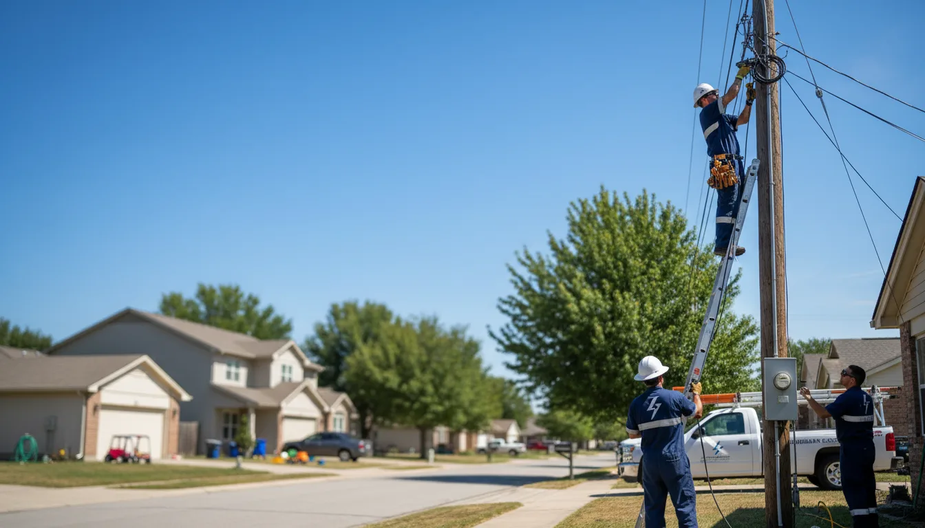 Residential electrician providing installation services in Blossom, TX